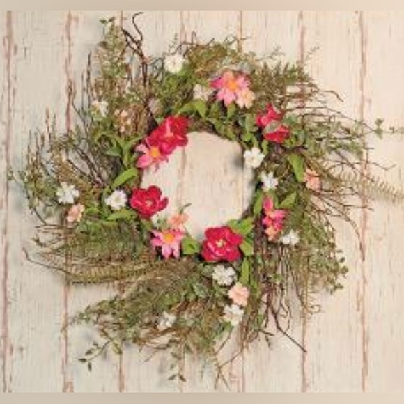 Pink Gardenia Wreath, 24” - Picture 12 of 12